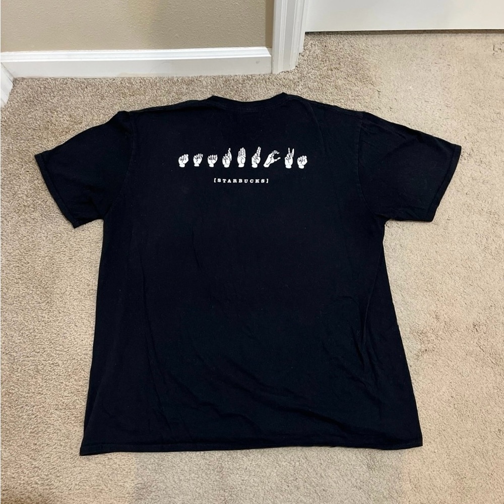Starbucks Black Short Sleeve Tee with Graphic Design